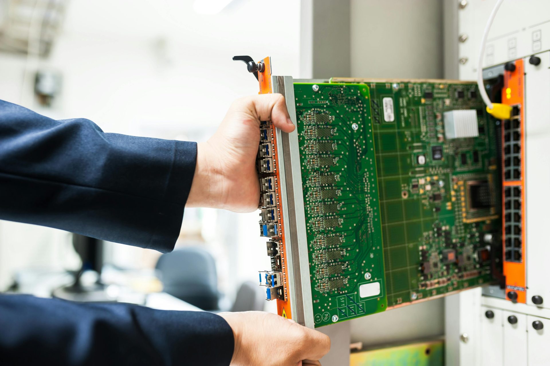Microcontroller on a circuit board