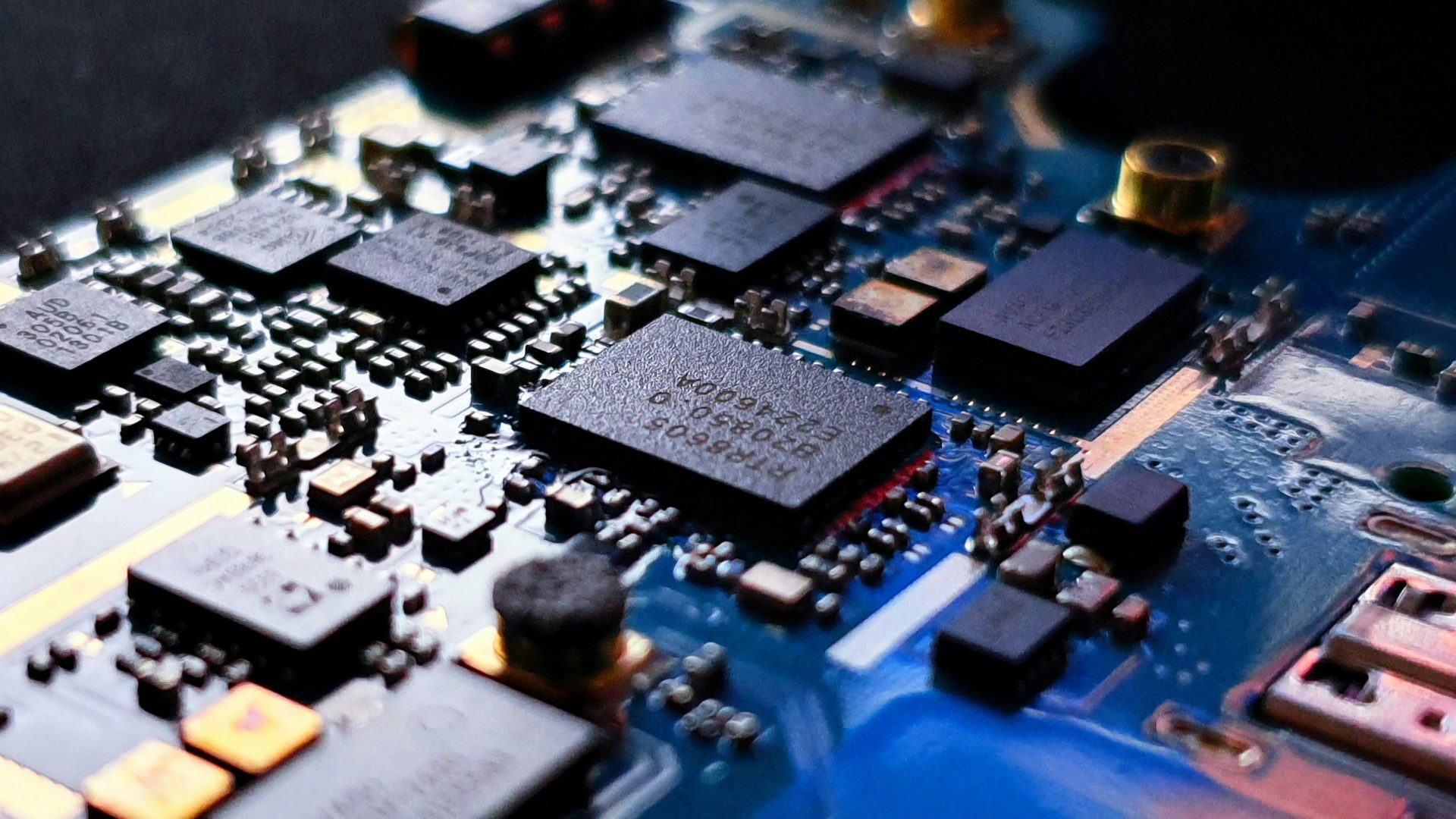 Computer circuit board close-up
